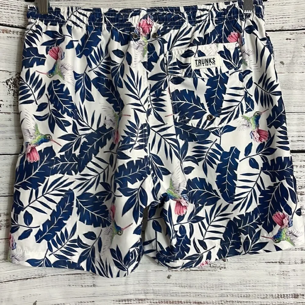 Trunk surf and swim Co mens swim trunk size L drawstring tropical‎